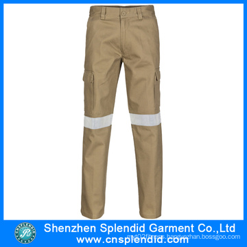 Wholesale Mens Cargo Khaki Pants with 3m Reflective Tape